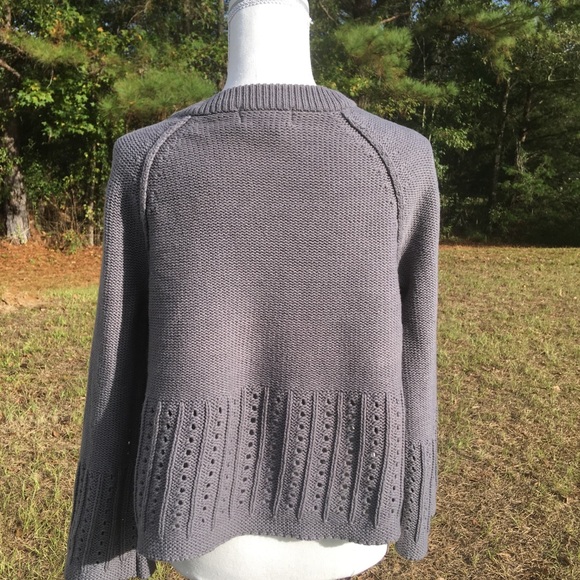 Classic Elements Gray Knit Sweater Cardigan Sz M - Picture 4 of 7